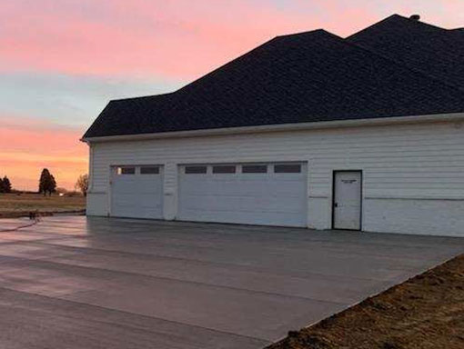 Driveway on new construction in Elk City, NE